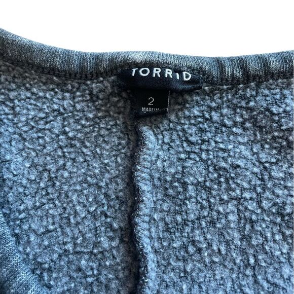 Torrid Cold Shoulder Fleece Dress Charcoal Wash Womens Size 2X - Picture 5 of 8
